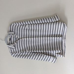 Talbots Button-down (off white with blue stripes)